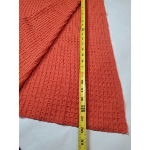 J. Jill Cable Knit Scarf Orange Wool Nylon Cashmere Blend Womens 76x19 Large - Picture 3 of 5